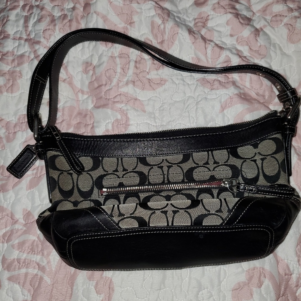 Black and Gray Coach Bag